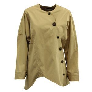 Rejina Pyo Renee Assymetric Button-Down Top in Beige Rayon